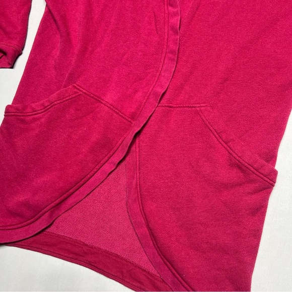 Nike Open Long Oversized Sweater Women's Small Maroon Open Cardigan Sweatshirt - Picture 2 of 7